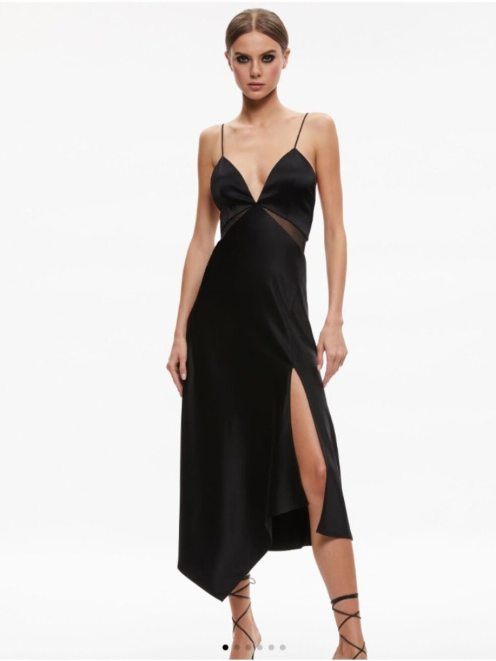 NWOT Alice + Olivia Moriah Cutout Midi Dress Black Sz 8